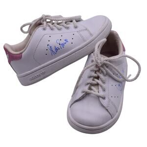 Adidas STAN SMITH Signed Autographed Shoes - White & Pink - Toddler Kids 7K